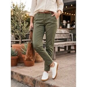 41 Hawthorn Olive Green Chino Pants Womens 14W Tapered Ankle Stretch Trouser